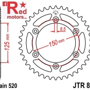 Foaie/pinion spate JTR897.45 520 cu 45 de dinti pentru Husaberg FC 470, FC 550, FC 600, FE 390, FE 450