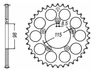 FOAIE SPATE JT 48 DINTI (JTR894) - KTM 65SX 2011-