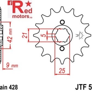 Pinion fata JTF 576 cu 17 dinti