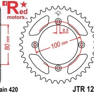 Foaie/pinion spate JTR1214.36 420 cu 36 de dinti pentru Honda CR 80, XR 80