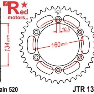 Foaie/pinion spate JTR1308.45 520 cu 45 de dinti pentru Honda CBR 600