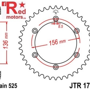 Foaie/pinion spate JTR1791.48 525 cu 48 de dinti pentru Suzuki DR 650