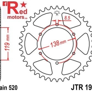 Foaie/pinion spate JTR1950.48 520 cu 48 de dinti pentru Husaberg FC 400, FC 600, FE 400