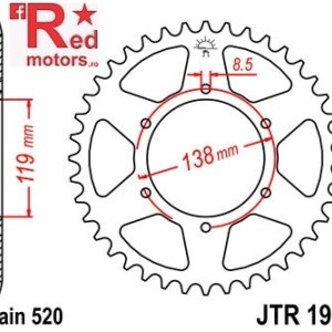 Foaie/pinion spate JTR1950.50 520 cu 50 de dinti pentru Husaberg FC 350, FC 400, FC 501, 600, FE 400