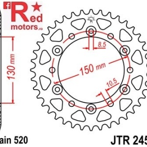Foaie/pinion spate JTR245/3.42 520 cu 42 de dinti pentru Honda FMX 650 Funmoto, FX 650 Vigor, NX 650 Dominator