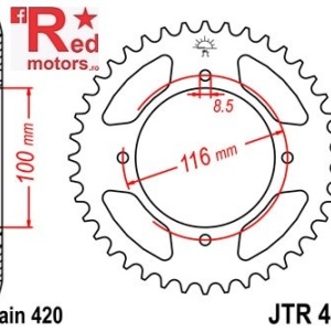 Foaie/pinion spate JTR461.54 420 cu 54 de dinti pentru Kawasaki KX 80, KX 85