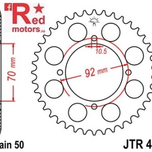 Foaie/pinion spate JTR476.40 530 cu 40 de dinti pentru Kawasaki Z 250, Z 400, Z 440, Z 500
