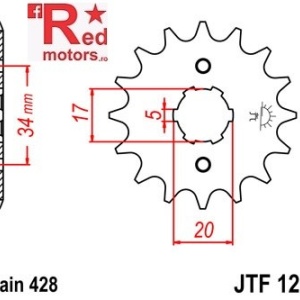 Pinion fata JTF 1264 cu 14 dinti