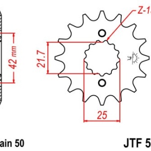 Pinion fata JTF513 cu 17 dinti