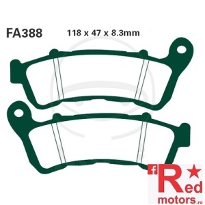 Placute frana fata sinterizate 118x47x8.3 EBC FA388 pentru Honda CB 600, CB 1300, CBF 500, CBF 1000, NC 700, VFR 800, Suzuki VLR 1800