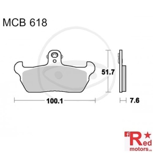 Placute frana fata STD TRW ALTN 100.1x51.7x7.6 MCB618 pentru Aprilia RX 125, Cagiva C12R 125, Supercity 125, W12 350, W8 125
