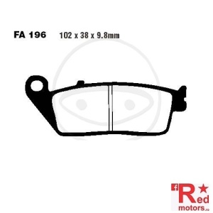 Placute frana spate SCOOTER SINTERED HH EBC 102x38x9.8 FA196 pentru BMW C 600 Sport, Honda FJS 400, Yamaha YP 125, YP 400