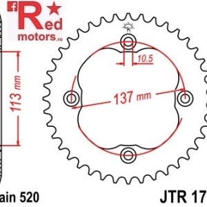 Foaie/pinion spate JTR1760.36 520 cu 36 de dinti pentru Suzuki LT-R 450, LT-Z 400