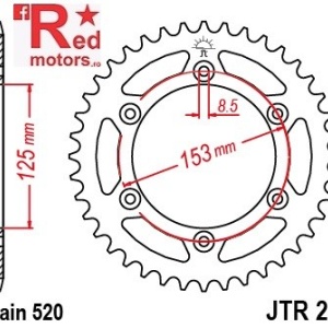 Foaie/pinion spate JTR210.45 520 cu 45 de dinti pentru HM-Moto