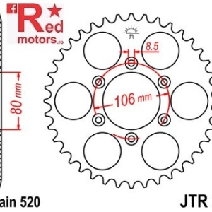 Foaie/pinion spate JTR22.42 520 cu 42 de dinti pentru Aprilia MX 125