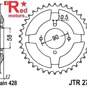 Foaie/pinion spate JTR271.50 428 cu 50 de dinti pentru Honda NX 125, CLR 125