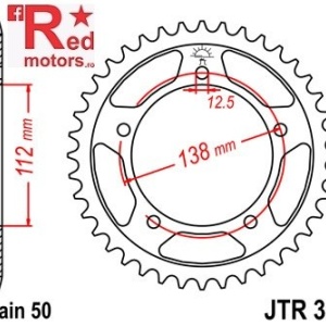 Foaie/pinion spate JTR302.39 530 cu 39 de dinti pentru Honda CB 900 F Hornet, CB 1100, CB 1300, CBF 1000
