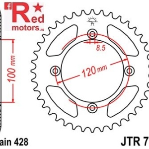 Foaie/pinion spate JTR798.49 428 cu 49 de dinti pentru Suzuki RM 80, RM 85
