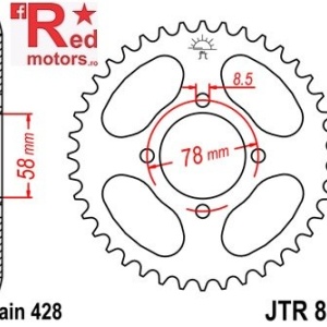 Foaie/pinion spate JTR810.47 428 cu 47 de dinti pentru Generic Code 125, Worx 125, Hyosung GV 125 Aquila, RT 125 D Karion Citytrail