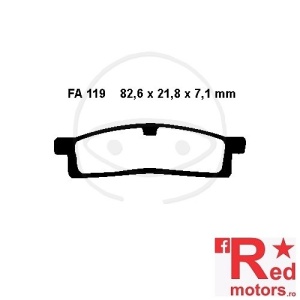 Placute frana fata STD EBC 82.6x21.8x7.1 EBC FA119 pentru Yamaha TT-R 125, YZ 80, YZ 85