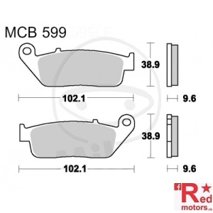 Placute frana fata STD TRW ALTN 102.1x38.9x9.6/102.1x38.9x9.6 MCB599 pentru Honda CB 750 Nighthawk, BMW C 600 Sport ABS, C 650 GT, Indian Chief 1800, Triumph Legend 900 TT, Victory Hammer 1800