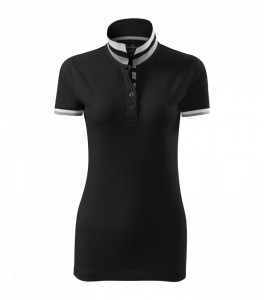 Tricou Dama Malfini Polo Pique COLLAR UP 257 Negru