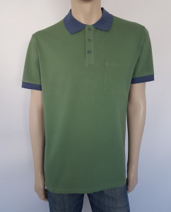 T.4511.Kaki & Gri, Tricou Knox Polo Pique Clasic cu Buzunar