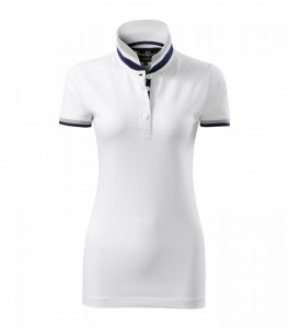 Tricou Dama Malfini Polo Pique COLLAR UP 257 Alb