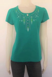 Tricou Dama Imprimeu Colier 2937 Tropical