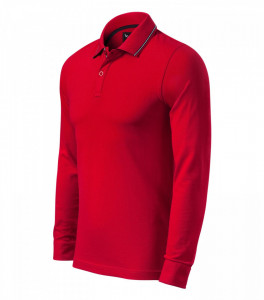 BluzaBarbati Slim Malfini CONTRAST STRIPE LS 258 Formula red