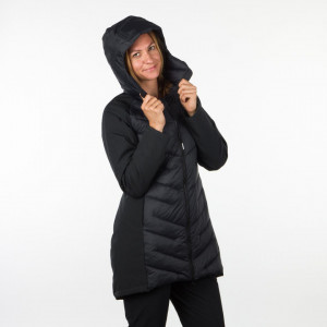 Geaca femei captusita lunga cu softshell NORTHFINDER Reyna BU-4932SP, Negru