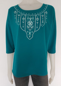 B.2319.Petrol, Bluza Damă Talia 2 , EXTRA LARGE