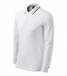 BluzaBarbati Slim Malfini CONTRAST STRIPE LS 258 Alb