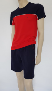 Set Barbati Tricou 4620+Pantalon 4060 Bleumarin&Rosu