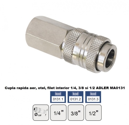 Cupla rapida aer, otel, filet interior  3/8" ADLER MA0131.2