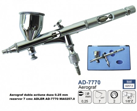 Aerograf duza 0.25 mm rezervor 7 cmc ADLER AD-7770 MA0257.0