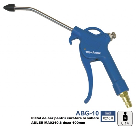 Pistol de aer pentru curatare si suflare ADLER MA0210.8 duza 100mm