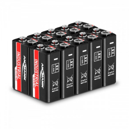 Baterii alcaline INDUSTRIALE 10 x 9V 6LR61 550mAh Ansmann 10270003