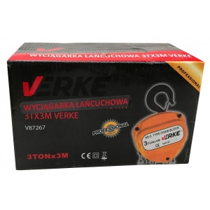Palan Troliu cu lant Macara 3 tone lant 3m VERKE V87267