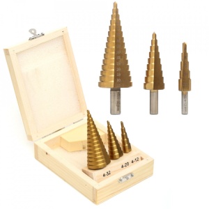 Set burghie metal conice in trepte 4-32 mm 3 bucati titan TA4036 TAGRED