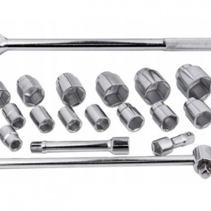 Set chei tubulare hexagon simplu cu antrenor 21 piese, 3/4", 19-50mm KraftDele KD304