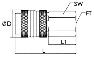 Cupla rapida aer, otel, filet interior  3/8" ADLER MA0131.2