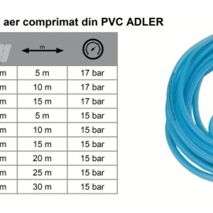 Furtun drept cu conectori aer comprimat din PVC 15x10mm 30m ADLER AD0142.55