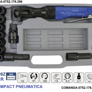 SET Cheie pneumatic 61Nm 6.3 bari 1/2" ADLER AD-009Z PROFESIONAL