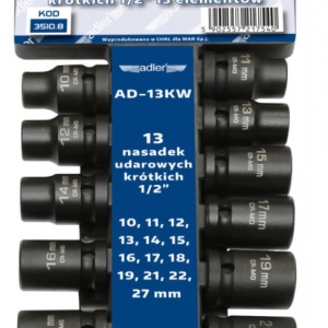Set de chei tubulare IMPACT 1/2", 13 piese ADLER AD-13KW varianta scurta