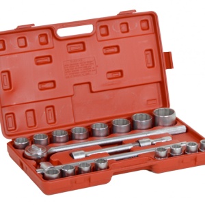 Set chei tubulare hexagon dublu cu antrenor 21 piese, 3/4", 19-50mm KraftDele KD305