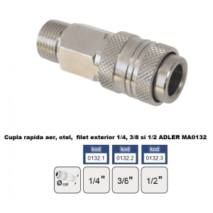 Cupla rapida aer, otel, filet exterior 1/2" MA0132.3