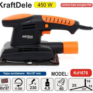Masina de slefuit oscilatoare 450W 190X90mm KraftDele KD1676
