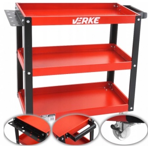 Raft metalic mobil pentru scule atelier 3 rafturi 70x74mm VERKE V33120