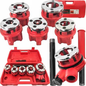 Set clupa filiera filetat manuala 5 piese 3/8", 1/2", 3/4", 1" si 1-1/4"